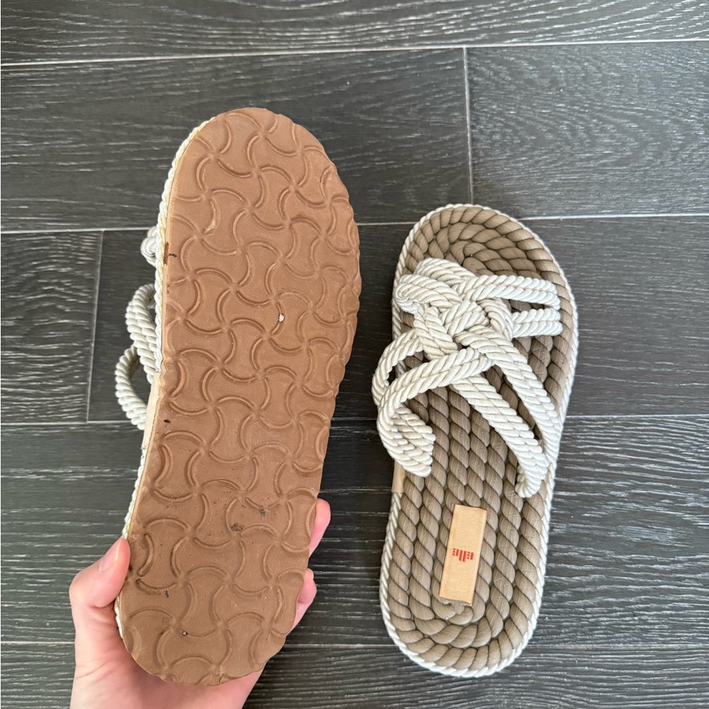 Stylish Beige Rope Sandals - Picture 3 of 3